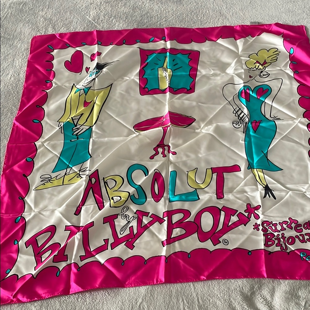 Pink and White Graphic Scarf